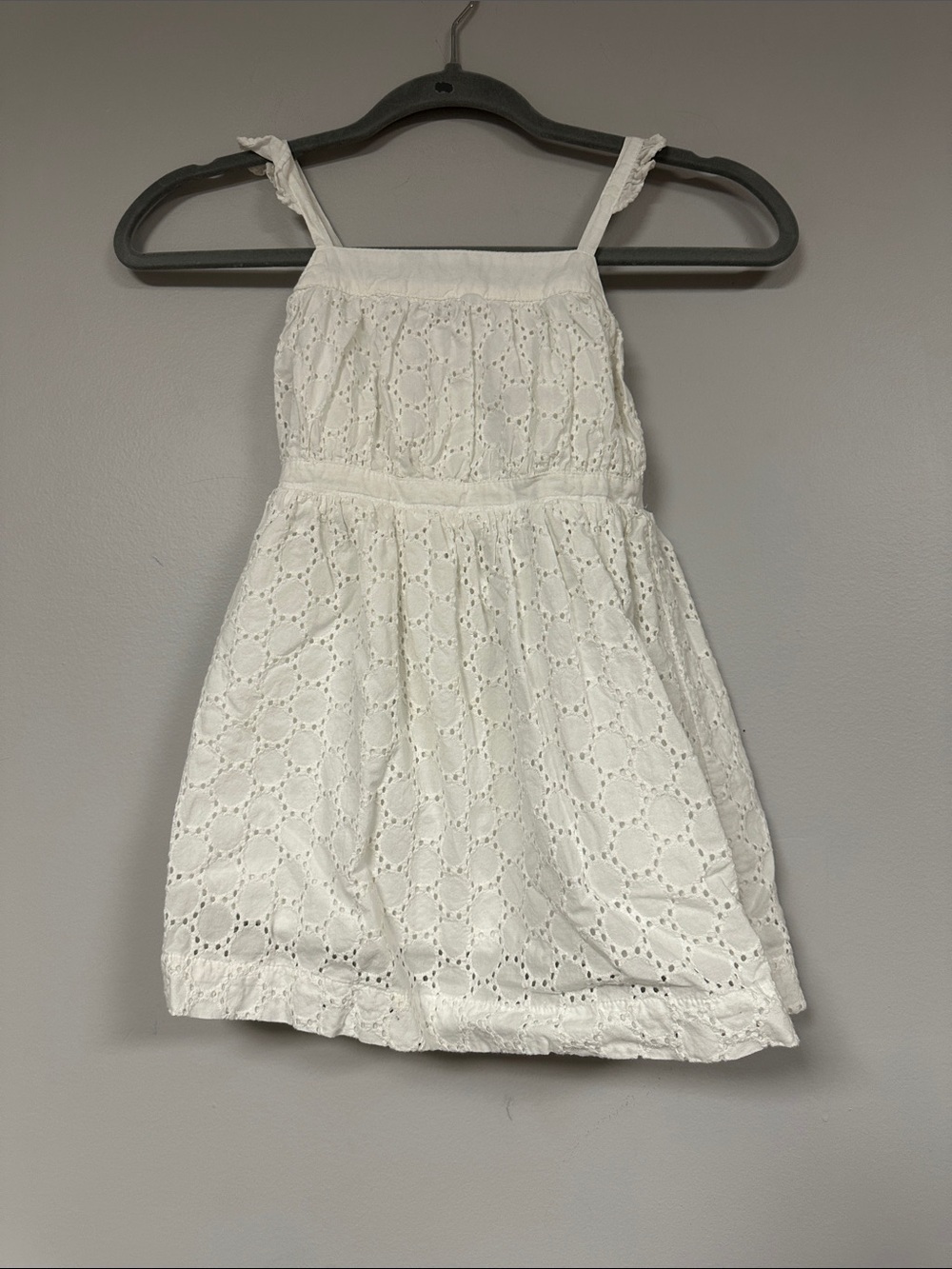 Cherokee white lace summer straps fully lined dress, XS 4/5